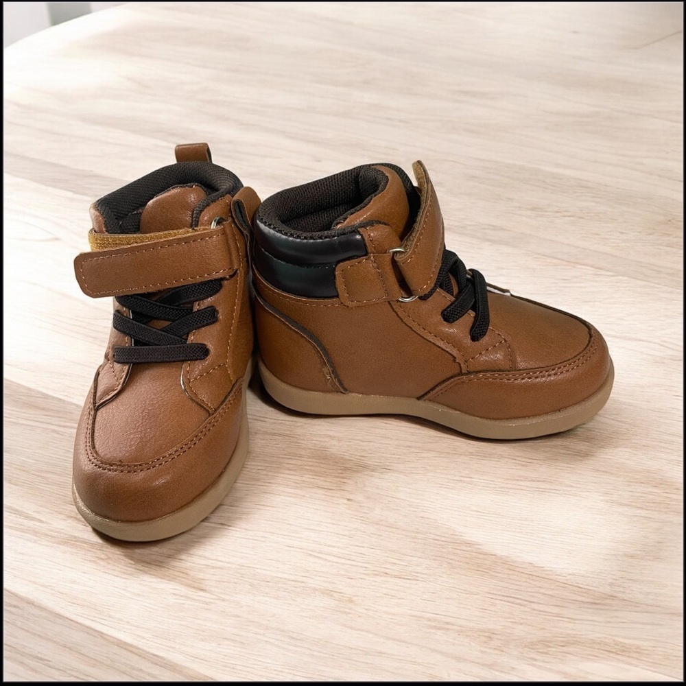 First Steps Kids Tan High-Top Boys Shoes